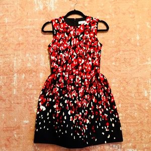 Calvin Klein Red/Black/White 4P Cocktail dress